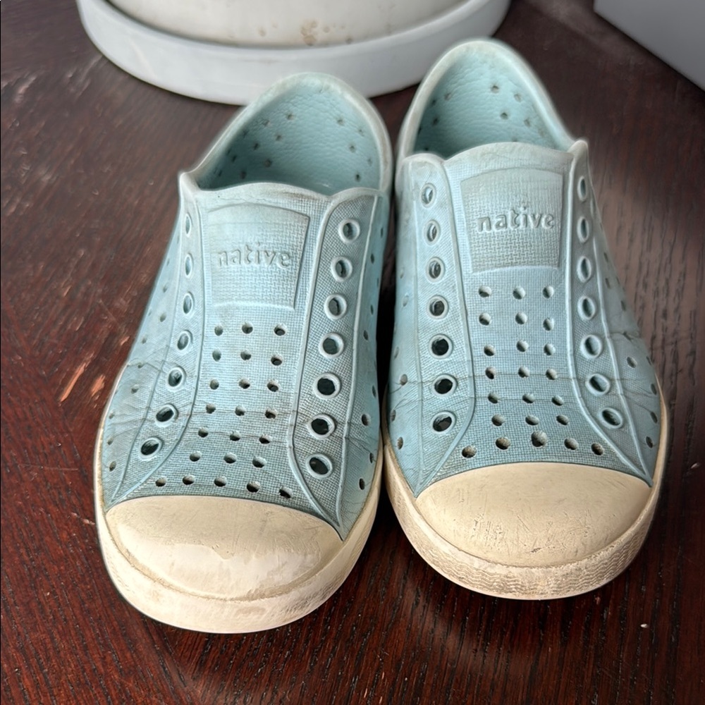 Native Toddler C10 Sneakers in Light Blue and White